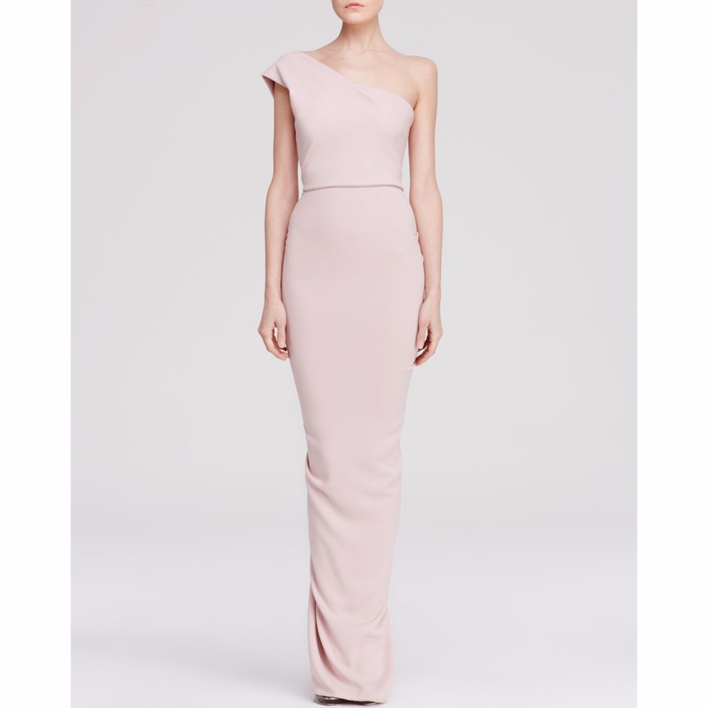 Pink One Shoulder Ruffle Dress