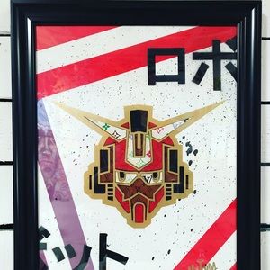 HypeBot001 18x24 original artwork framed