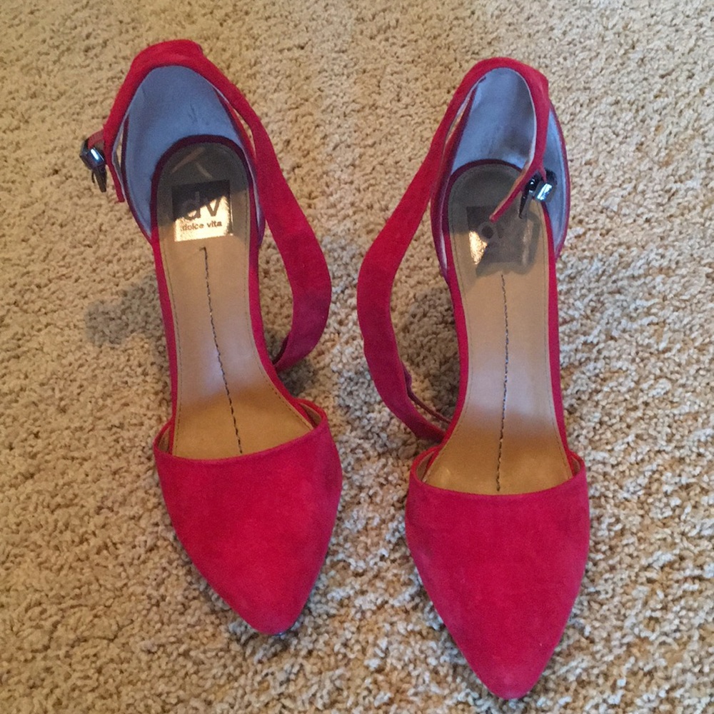 Dolce Vita Velvet Red Heels