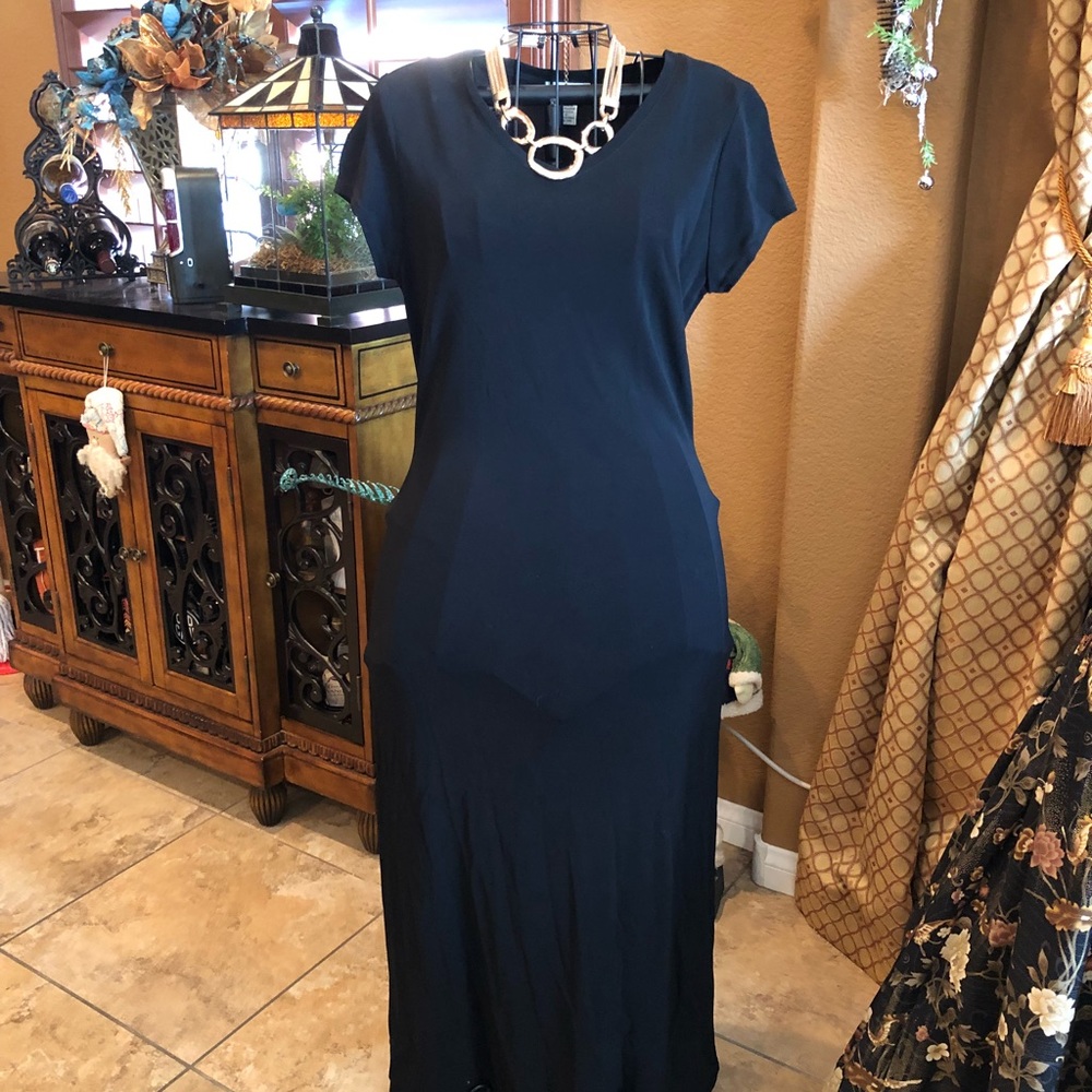 Chic full length little black dress