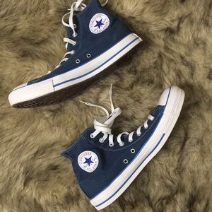 Blue hi top converses 10.5m 12.5w