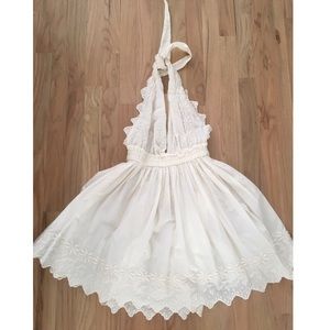 LoveShackFancy white plunging dress sz 0