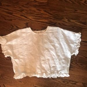 Zara Top boxy linen tee