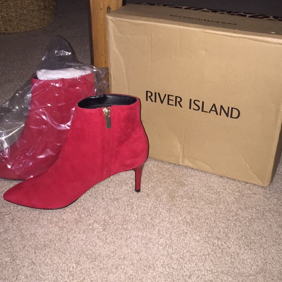 River Island Shoes - Red ankle booties size 5 New in box