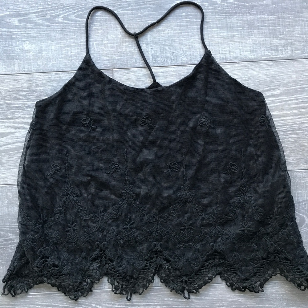 Pins and needles lace top
