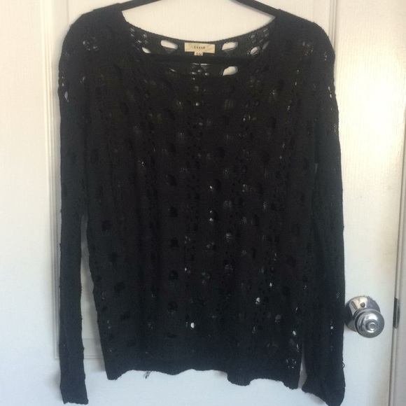 distressed black sweater - Picture 1 of 2