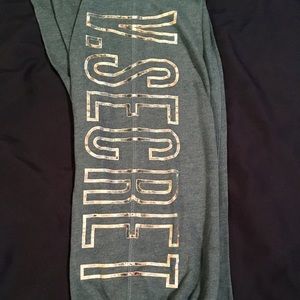 Boyfriend fit sweatpants with cuffed bottoms.