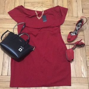Red off shoulder eloquii dress