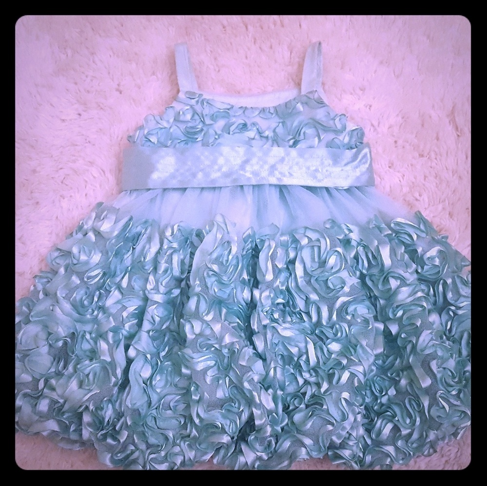 Bonnie Jean Mint Ribbon Bubble Dress