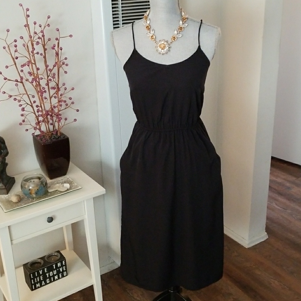 H&M satin spaghetti strap dress with pockets