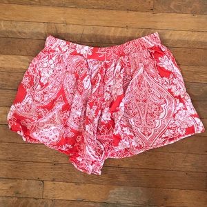 Billabong Orange Patterned Flowy Shorts