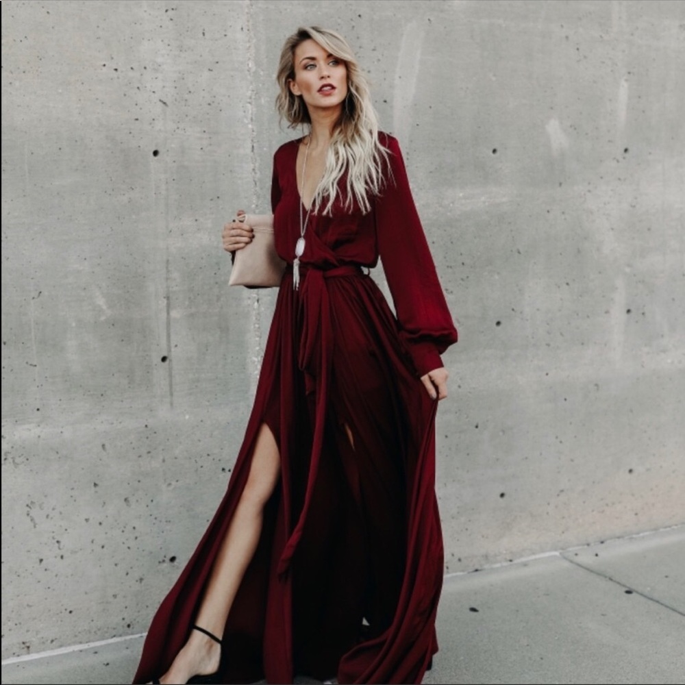 Beautiful burgundy dress!