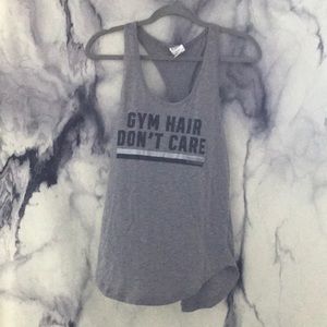 Pink Victoria S Secret Tops Gym Hair Dont Care Pink Tank Top