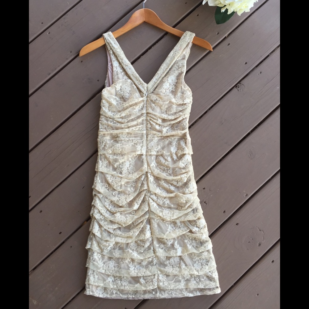 NWT Express Nude Lace Dress - Picture 2 of 7