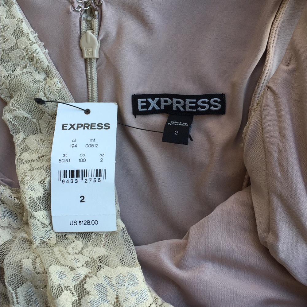 NWT Express Nude Lace Dress - Picture 3 of 7