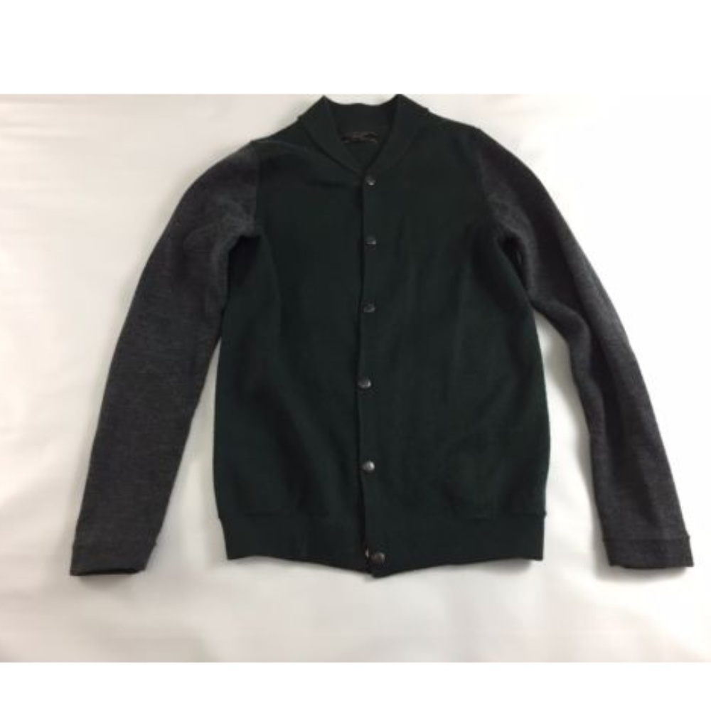 Zara Man Cardigan Gray Thin Knit Snap Size Medium