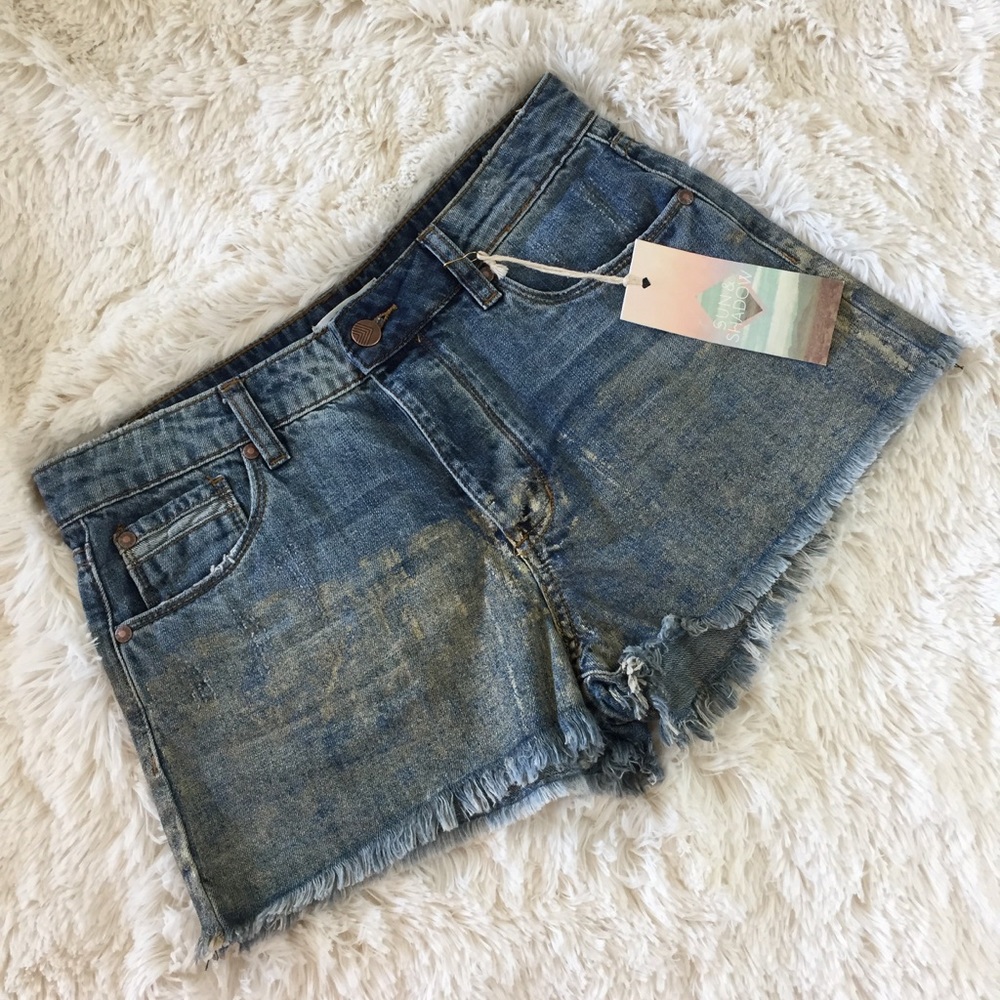 Sun & Shadow Gold Ombré Shorts Size 27 NWT