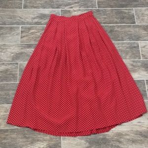 Vintage red polkadot midi skirt