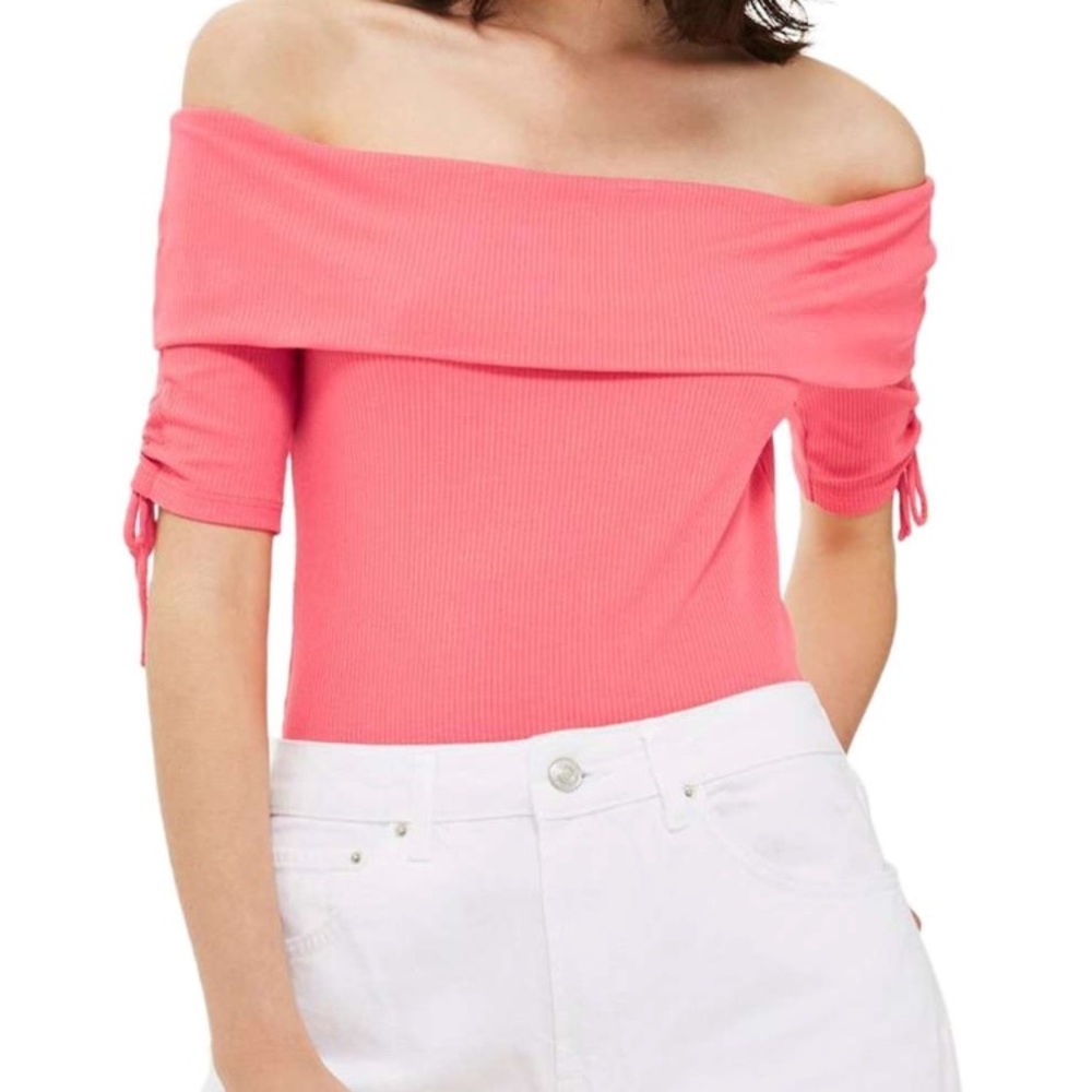 TopShop Bardot Tie Detail Bodysuit