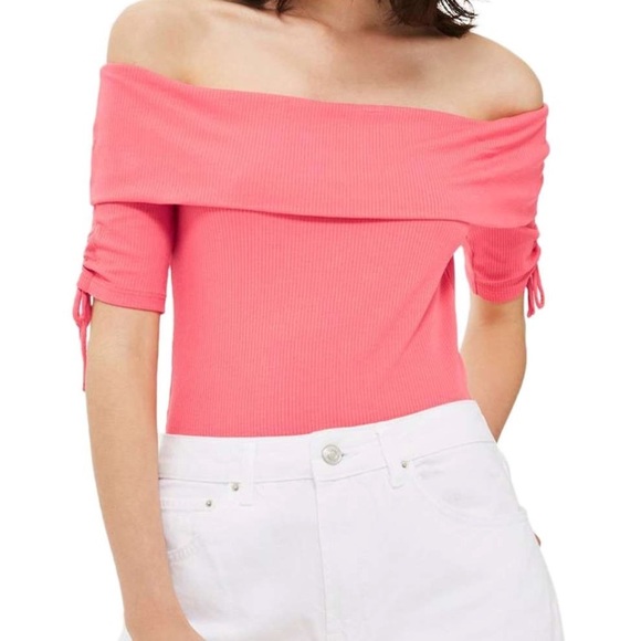 TopShop Bardot Tie Detail Bodysuit - Picture 1 of 1
