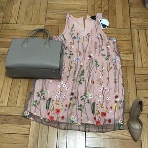 Beautiful soft pink embroidered dress NWT