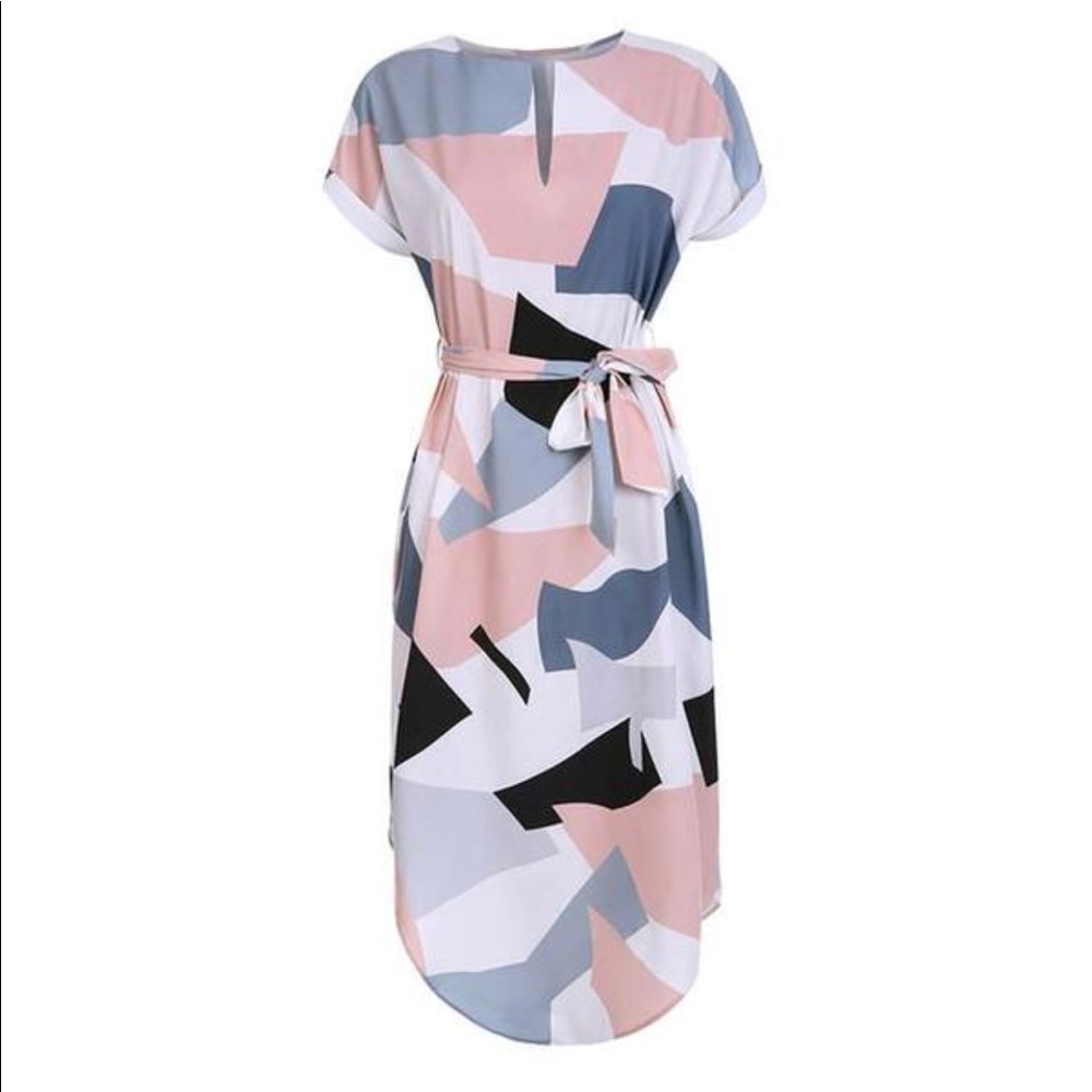 geometric print dress • nwt