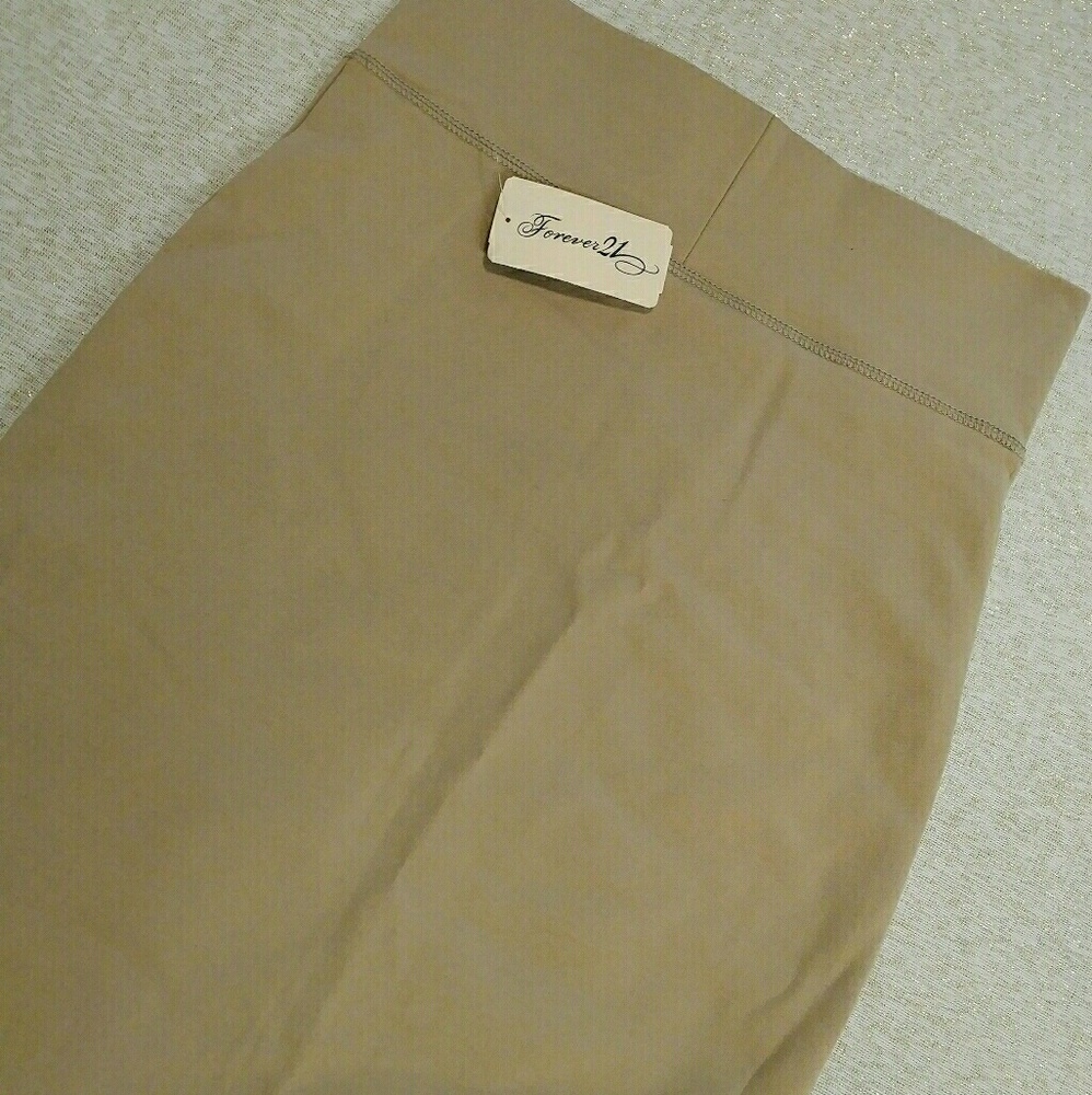 Forever 21 high waisted knee length Taupe Skirt.