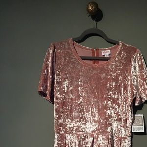 Blush Crushed Velvet Amelia Dress