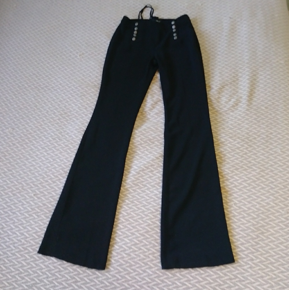 Button front black pants