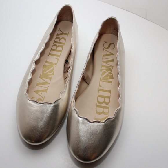 Sam Libby Shoes Samlibby Gold Most Comfortable Ballerina Flats