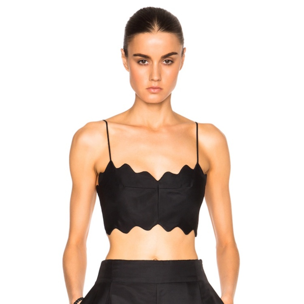 Johnathan Simkhai scallop silk top size 4