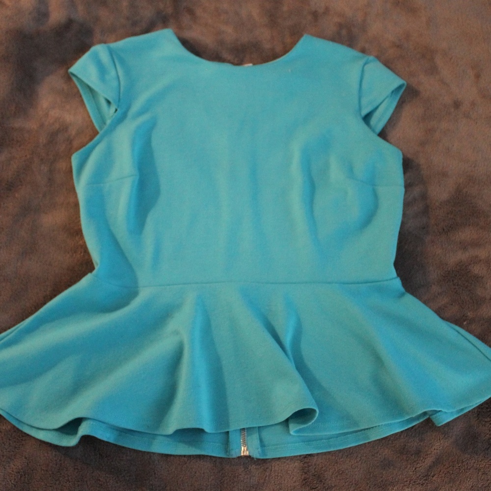 Blue Peplum Top