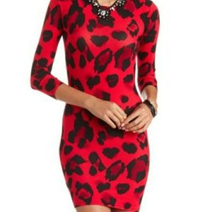 Charlotte Russe Red Cheetah Dress