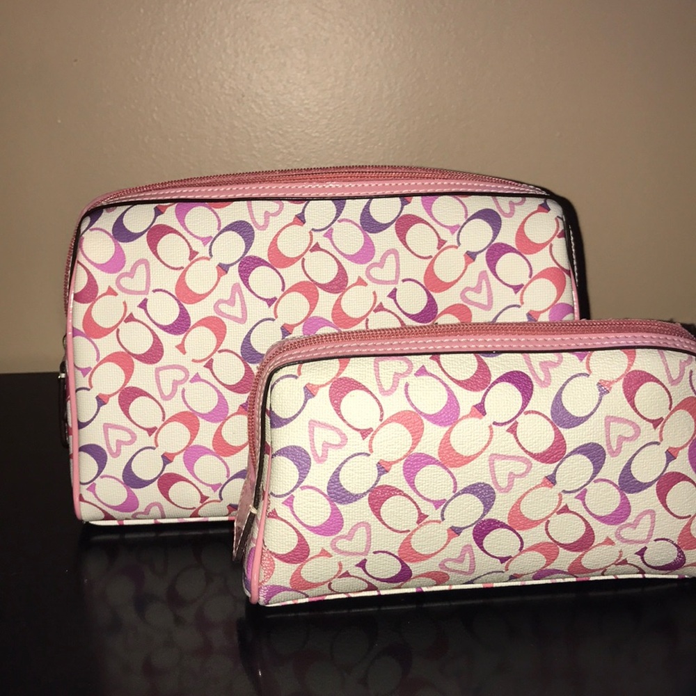 2 coach makeup bags