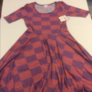 BNWT LuLaRoe XL Nicole Pink & Blue Pattern