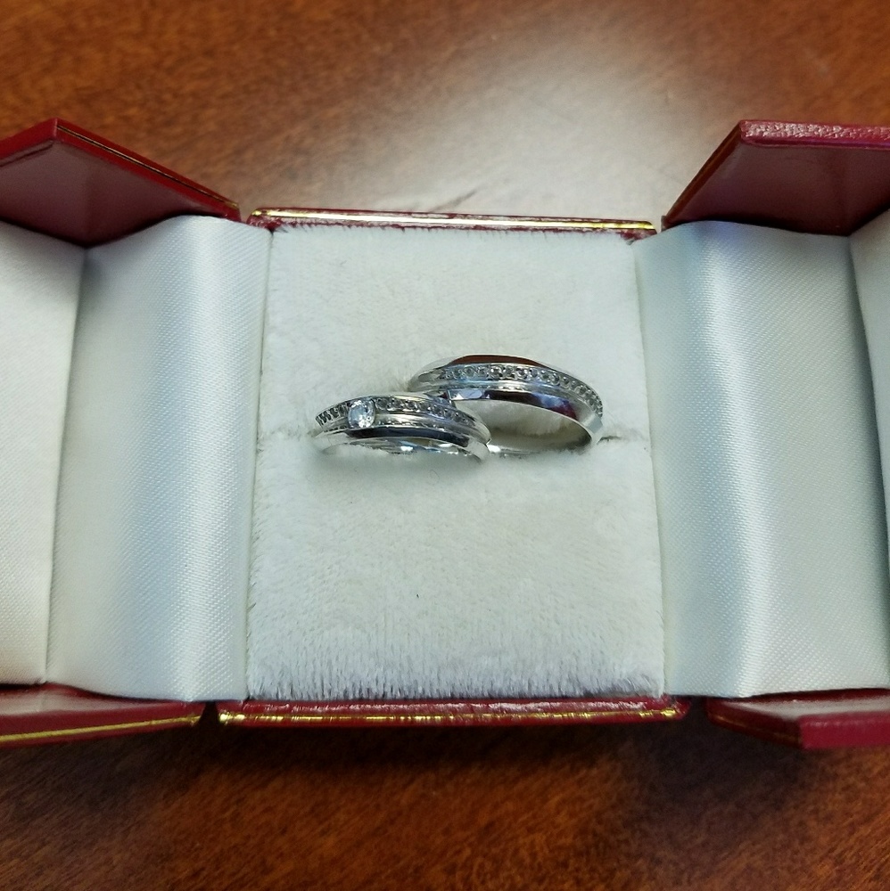 Couple ring white gold set