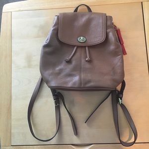 Coach brown leather backpack