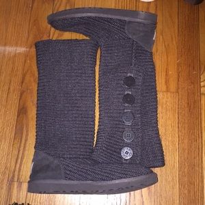 Women’s Tall Ugg Grey Sweater Boots Size 9