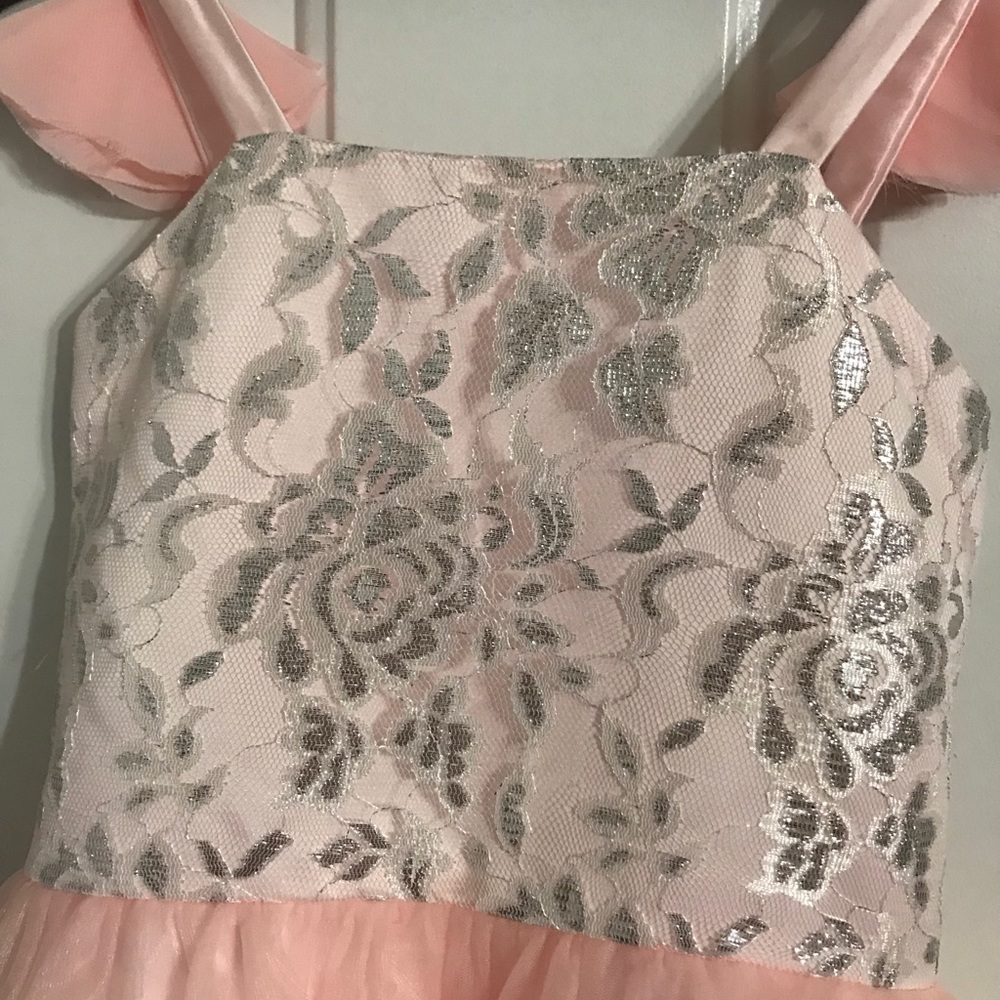 BNWT GORGEOUS PINK/GREY FLOWERGIRL DRESS ๐ - Picture 2 of 5