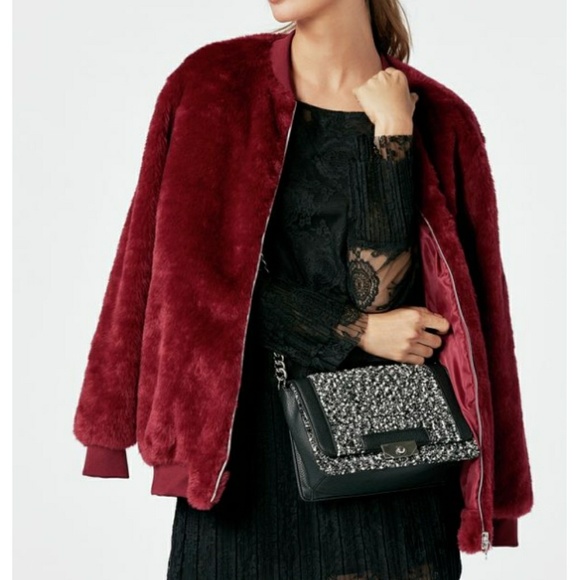 plus size faux fur bomber jacket