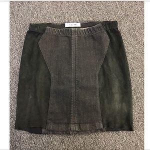 Helmut lang suede denim mini skirt