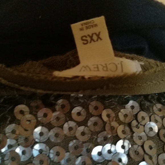 J CREW Sequin top tee olive color - Picture 5 of 5