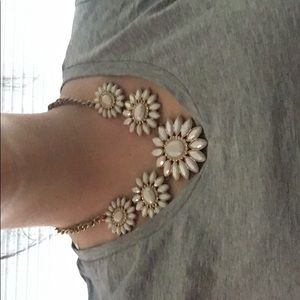 White and gold statement necklace