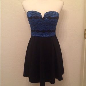 Black and blue party dress