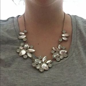 Loft gold and crystal statement necklace
