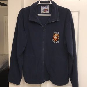 oxford university men’s navy fleece zip up.