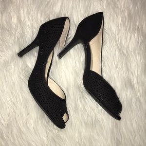 Black Peep Toe Heels