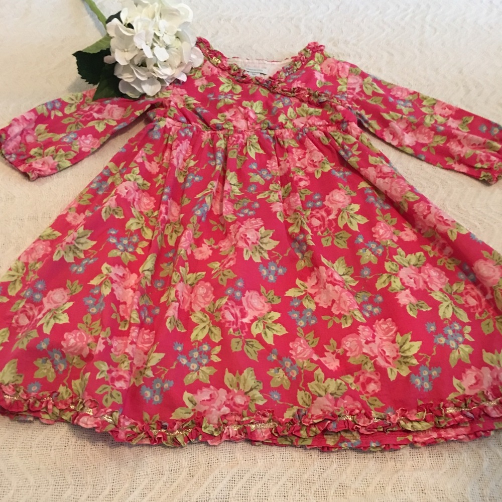 Garnet Hill Girls Floral Dress - Size 7