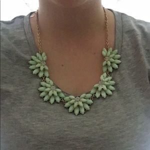Gold and green statement necklace