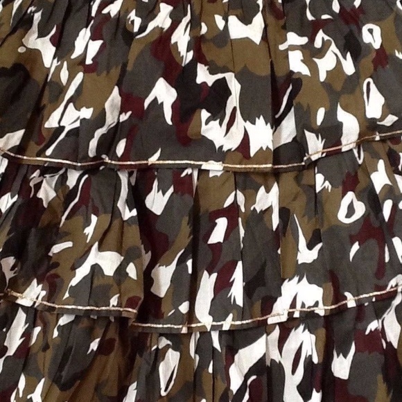 Lane Bryant SZ 18/20 Camouflage Green Tiered Skirt - Picture 3 of 5